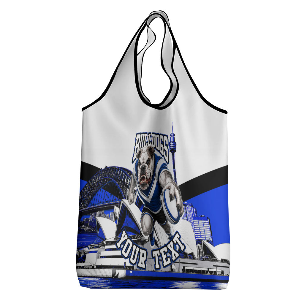 Personalised Canterbury Bankstown Bulldogs Grocery Bag Rugby Mascot Sydney City Skyline