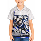 Personalised Canterbury Bankstown Bulldogs Hawaiian Shirt Rugby Mascot Sydney City Skyline