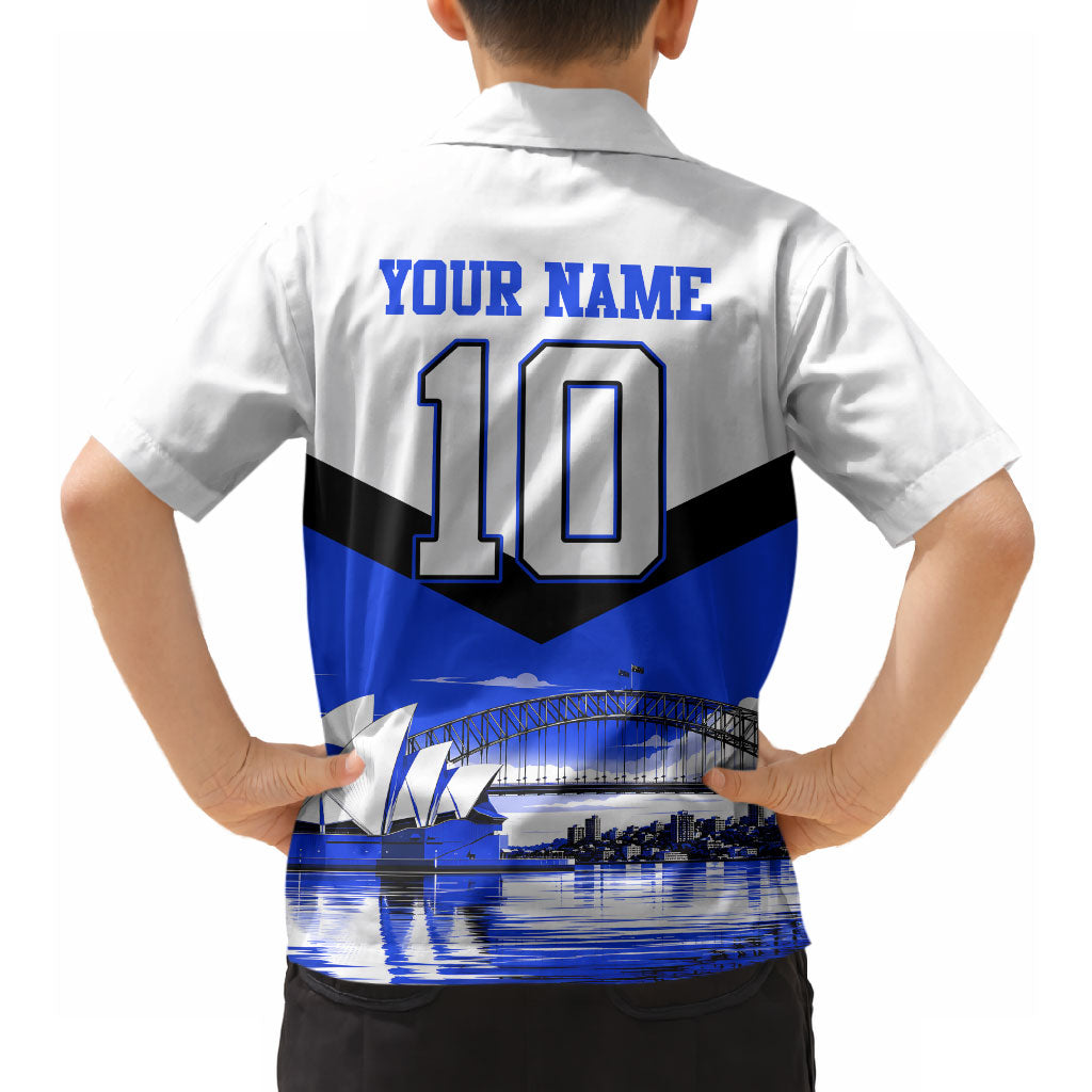 Personalised Canterbury Bankstown Bulldogs Hawaiian Shirt Rugby Mascot Sydney City Skyline