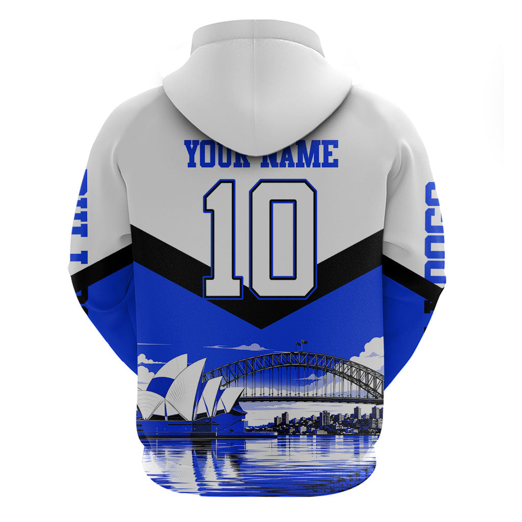 Personalised Canterbury Bankstown Bulldogs Hoodie Rugby Mascot Sydney City Skyline