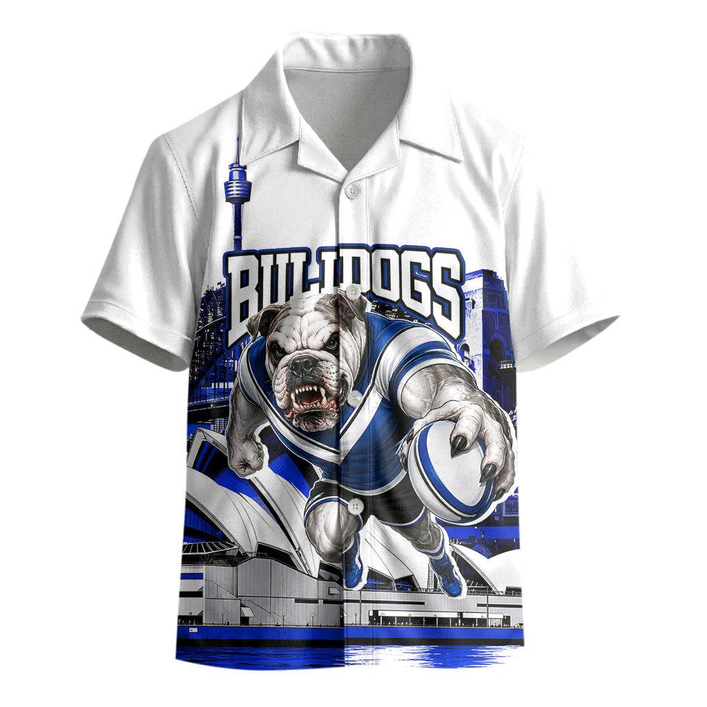 Personalised Canterbury Bankstown Bulldogs Kid Hawaiian Shirt Rugby Mascot Sydney City Skyline