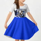 Personalised Canterbury Bankstown Bulldogs Kid Short Sleeve Dress Rugby Mascot Sydney City Skyline