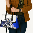 Personalised Canterbury Bankstown Bulldogs Leather Bag Rugby Mascot Sydney City Skyline