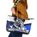 Personalised Canterbury Bankstown Bulldogs Leather Tote Bag Rugby Mascot Sydney City Skyline
