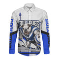 Personalised Canterbury Bankstown Bulldogs Long Sleeve Button Shirt Rugby Mascot Sydney City Skyline