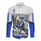 Personalised Canterbury Bankstown Bulldogs Long Sleeve Button Shirt Rugby Mascot Sydney City Skyline