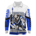 Personalised Canterbury Bankstown Bulldogs Long Sleeve Polo Shirt Rugby Mascot Sydney City Skyline