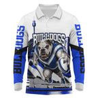 Personalised Canterbury Bankstown Bulldogs Long Sleeve Polo Shirt Rugby Mascot Sydney City Skyline