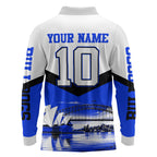 Personalised Canterbury Bankstown Bulldogs Long Sleeve Polo Shirt Rugby Mascot Sydney City Skyline