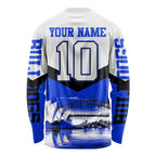 Personalised Canterbury Bankstown Bulldogs Long Sleeve Shirt Rugby Mascot Sydney City Skyline