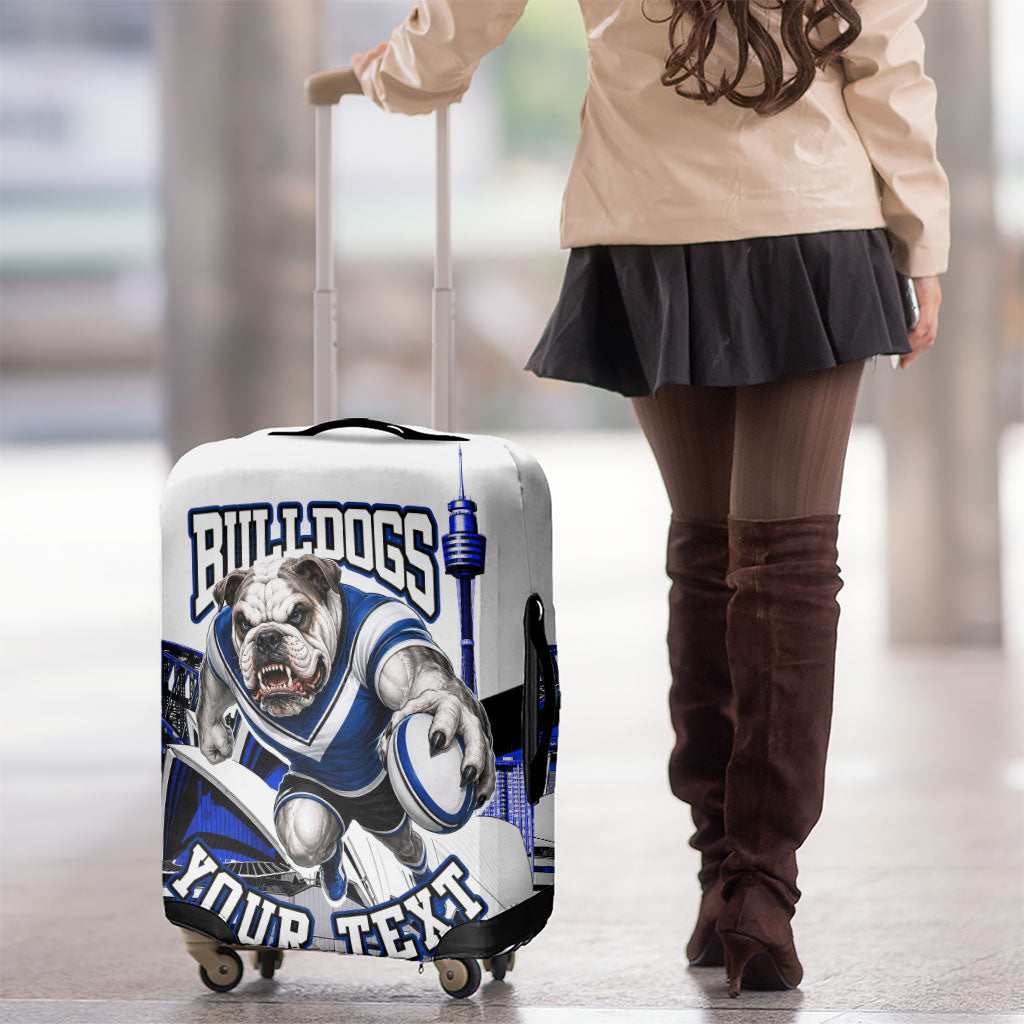 Personalised Canterbury Bankstown Bulldogs Luggage Cover Rugby Mascot Sydney City Skyline