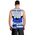 Personalised Canterbury Bankstown Bulldogs Men Tank Top Rugby Mascot Sydney City Skyline