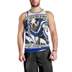 Personalised Canterbury Bankstown Bulldogs Men Tank Top Rugby Mascot Sydney City Skyline