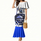 Personalised Canterbury Bankstown Bulldogs Mermaid Dress Rugby Mascot Sydney City Skyline