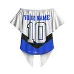 Personalised Canterbury Bankstown Bulldogs Off Shoulder Wrap Waist Top Rugby Mascot Sydney City Skyline