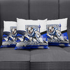 Personalised Canterbury Bankstown Bulldogs Pillow Cover Rugby Mascot Sydney City Skyline
