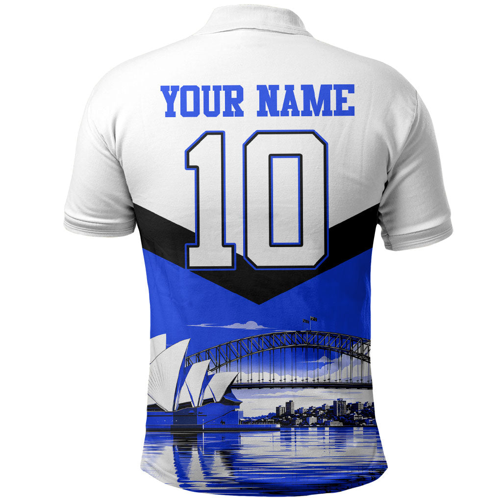 Personalised Canterbury Bankstown Bulldogs Polo Shirt Rugby Mascot Sydney City Skyline