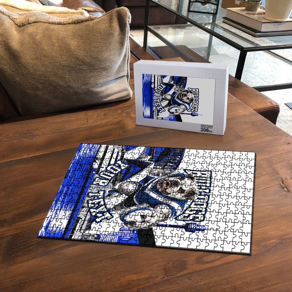 Personalised Canterbury Bankstown Bulldogs Puzzle Rugby Mascot Sydney City Skyline