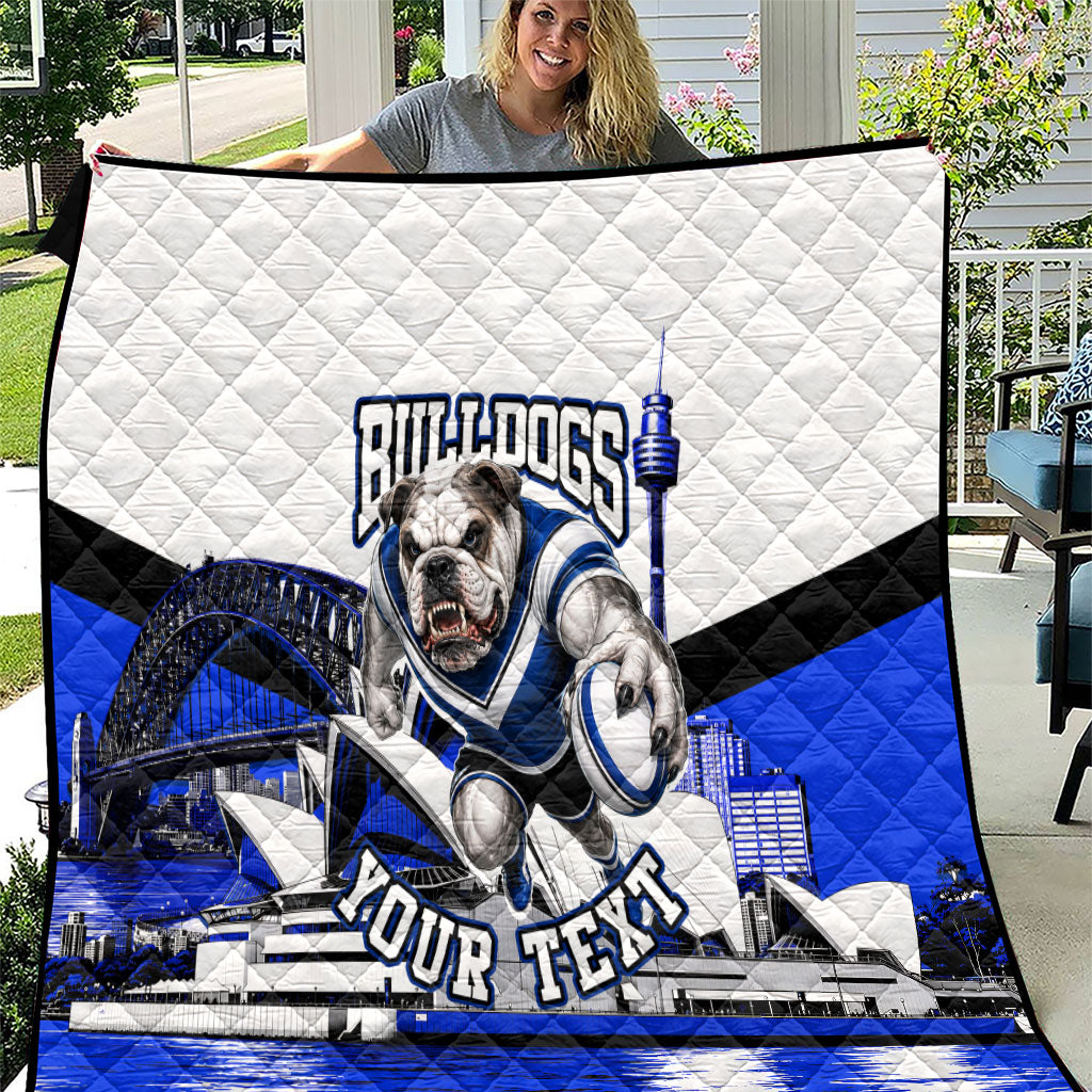 Personalised Canterbury Bankstown Bulldogs Quilt Rugby Mascot Sydney City Skyline