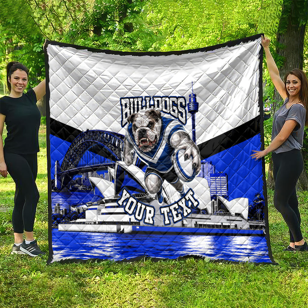 Personalised Canterbury Bankstown Bulldogs Quilt Rugby Mascot Sydney City Skyline
