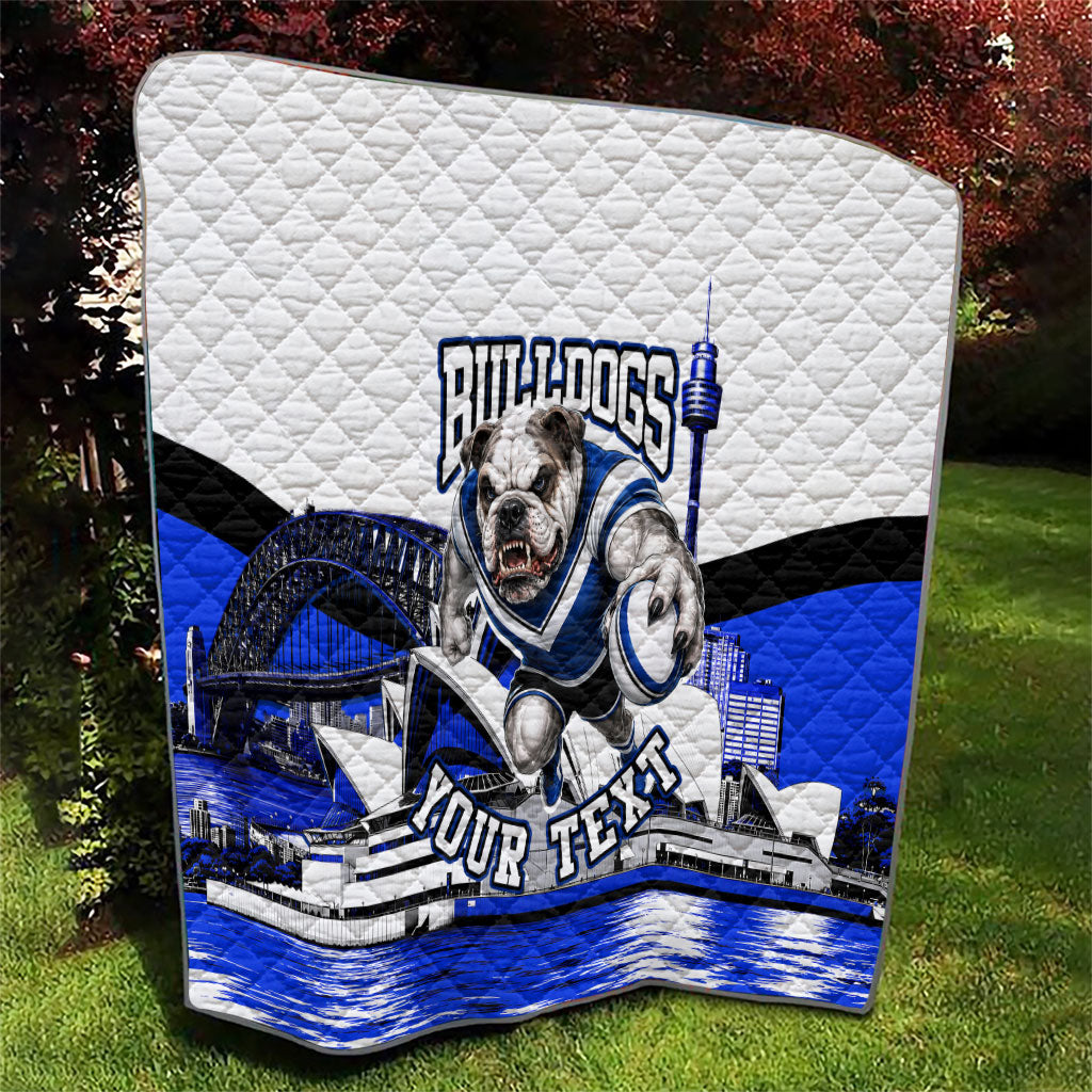 Personalised Canterbury Bankstown Bulldogs Quilt Rugby Mascot Sydney City Skyline