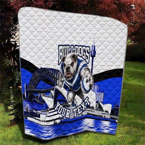 Personalised Canterbury Bankstown Bulldogs Quilt Rugby Mascot Sydney City Skyline
