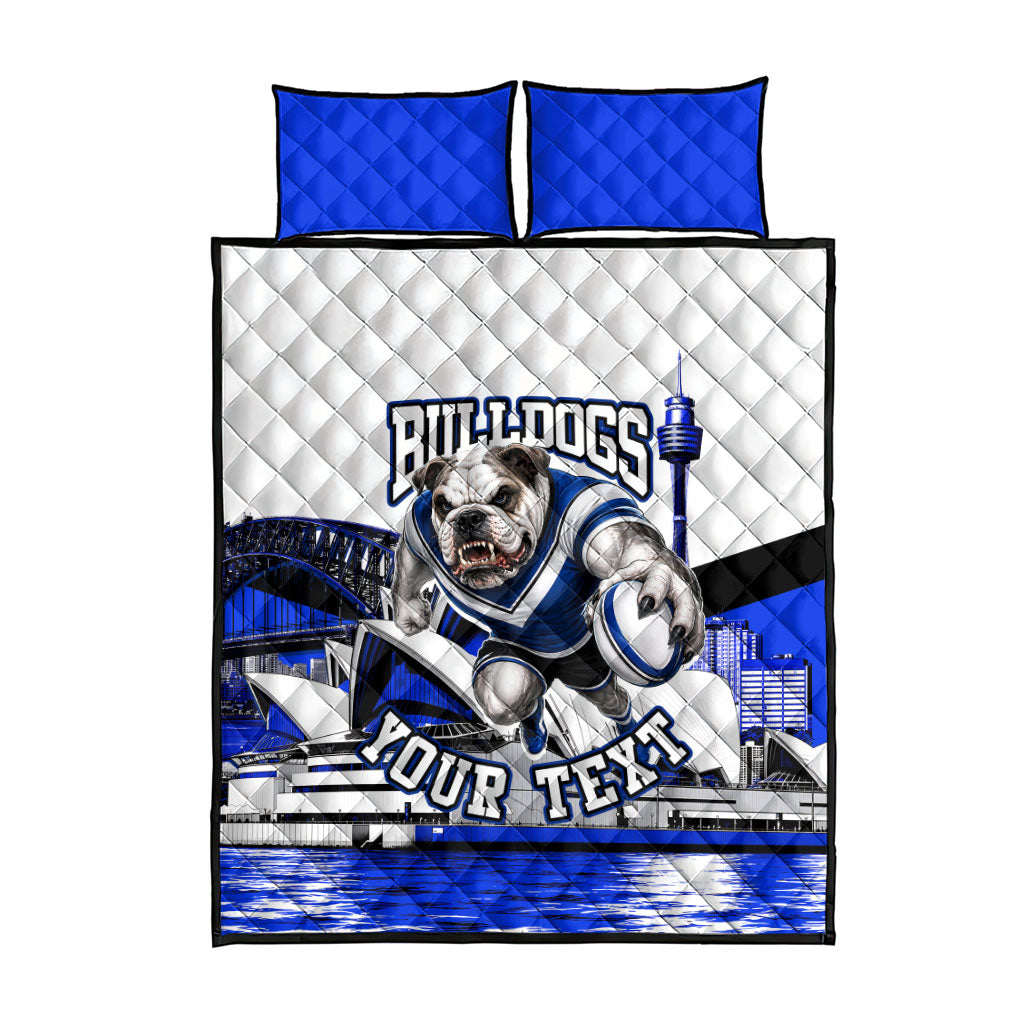 Personalised Canterbury Bankstown Bulldogs Quilt Bed Set Rugby Mascot Sydney City Skyline
