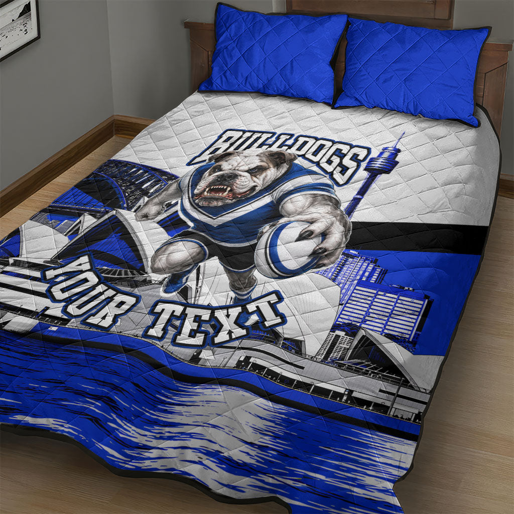 Personalised Canterbury Bankstown Bulldogs Quilt Bed Set Rugby Mascot Sydney City Skyline
