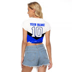 Personalised Canterbury Bankstown Bulldogs Raglan Cropped T Shirt Rugby Mascot Sydney City Skyline