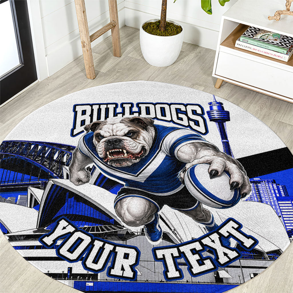 Personalised Canterbury Bankstown Bulldogs Round Carpet Rugby Mascot Sydney City Skyline