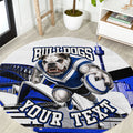 Personalised Canterbury Bankstown Bulldogs Round Carpet Rugby Mascot Sydney City Skyline