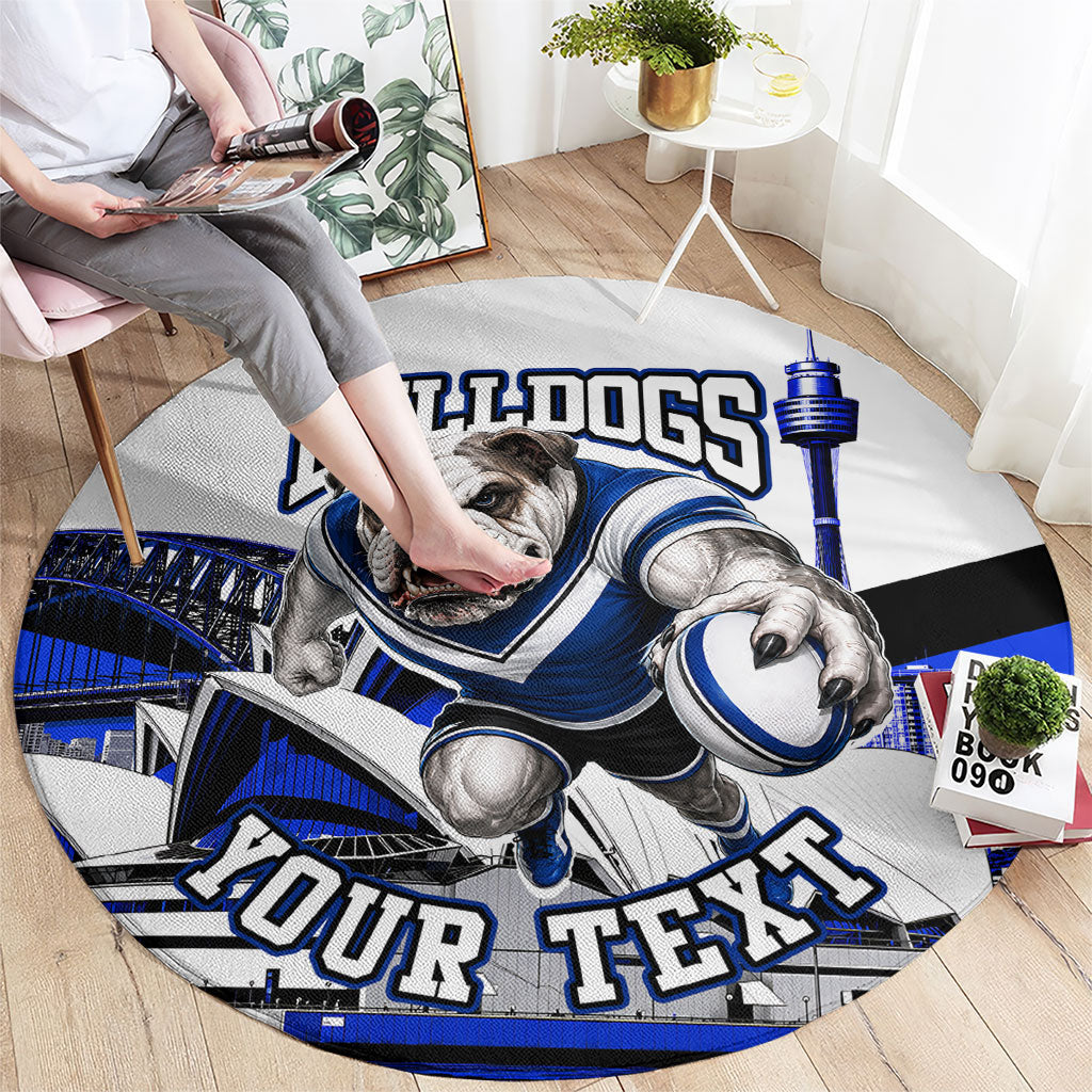Personalised Canterbury Bankstown Bulldogs Round Carpet Rugby Mascot Sydney City Skyline