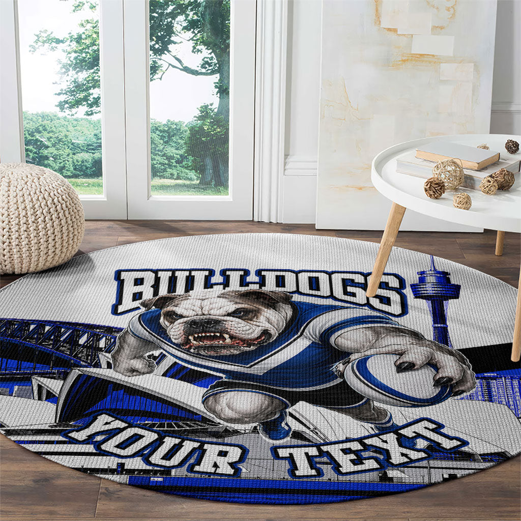 Personalised Canterbury Bankstown Bulldogs Round Carpet Rugby Mascot Sydney City Skyline