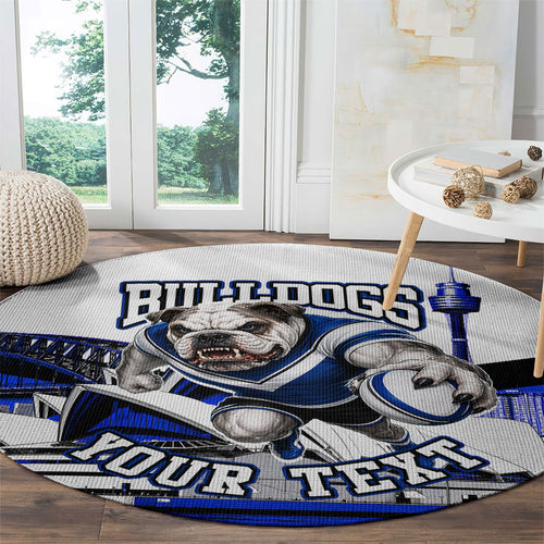 Personalised Canterbury Bankstown Bulldogs Round Carpet Rugby Mascot Sydney City Skyline