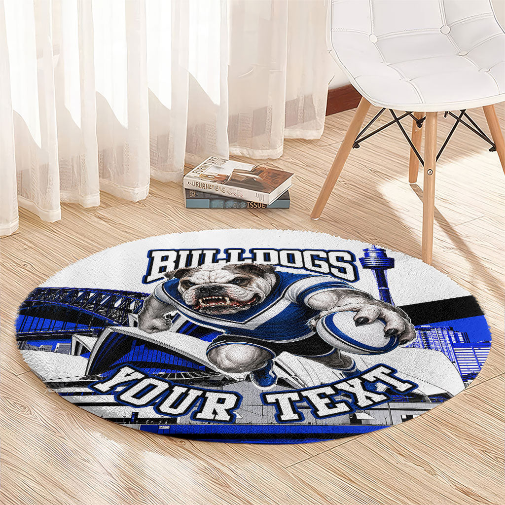 Personalised Canterbury Bankstown Bulldogs Round Carpet Rugby Mascot Sydney City Skyline