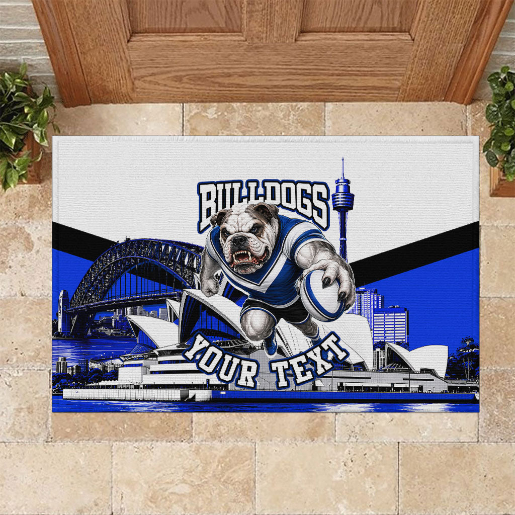 Personalised Canterbury Bankstown Bulldogs Rubber Doormat Rugby Mascot Sydney City Skyline
