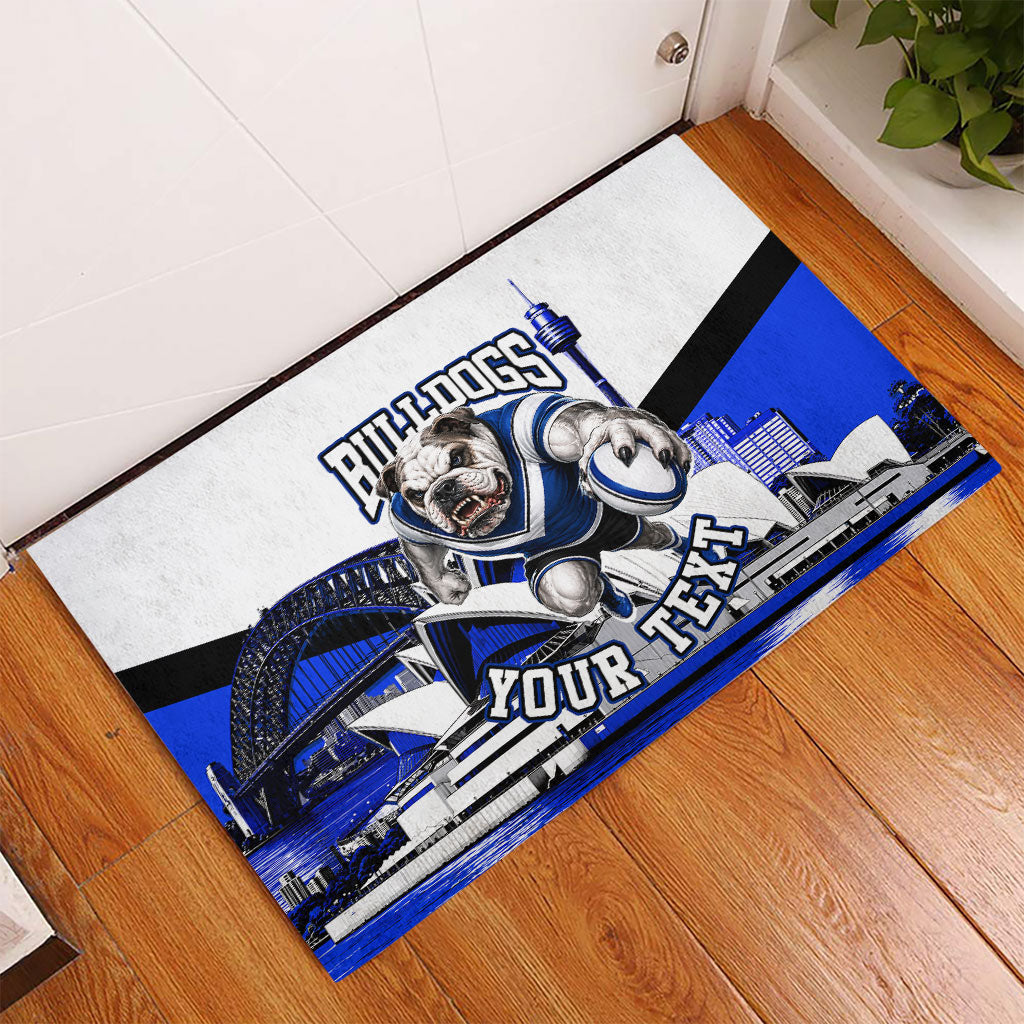 Personalised Canterbury Bankstown Bulldogs Rubber Doormat Rugby Mascot Sydney City Skyline