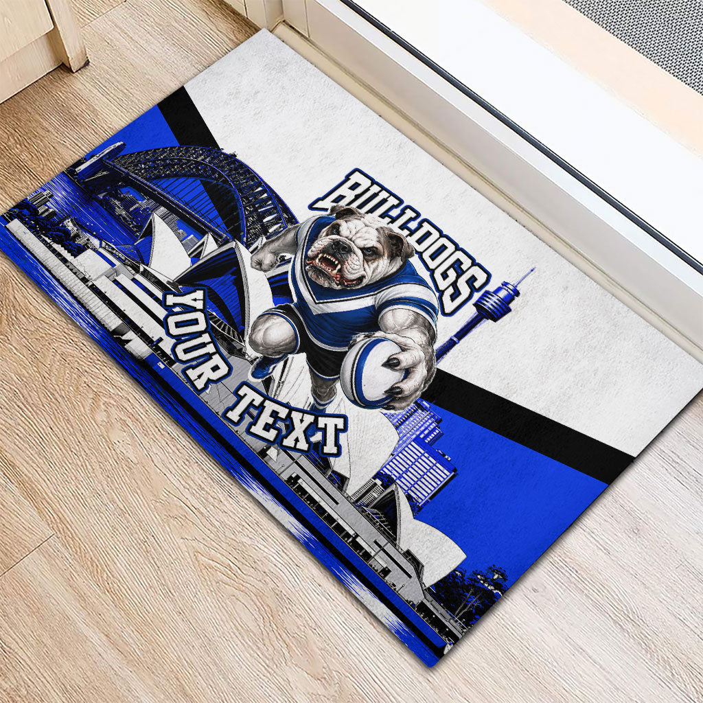 Personalised Canterbury Bankstown Bulldogs Rubber Doormat Rugby Mascot Sydney City Skyline