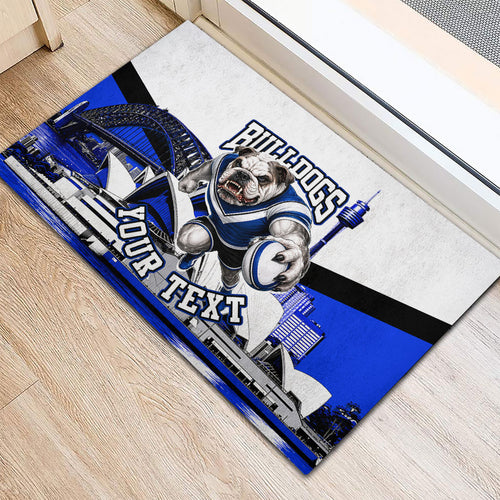 Personalised Canterbury Bankstown Bulldogs Rubber Doormat Rugby Mascot Sydney City Skyline
