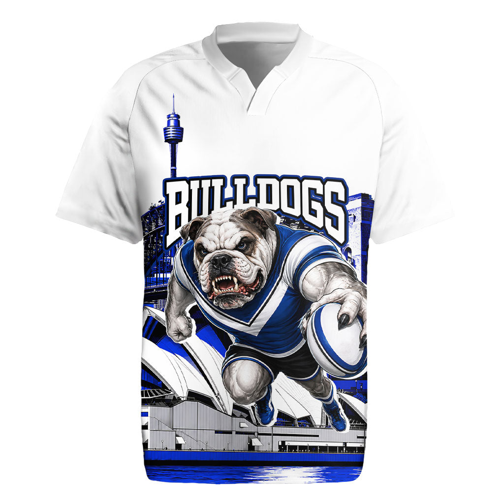 Personalised Canterbury Bankstown Bulldogs Rugby Jersey Rugby Mascot Sydney City Skyline
