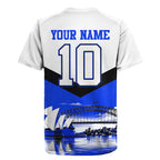 Personalised Canterbury Bankstown Bulldogs Rugby Jersey Rugby Mascot Sydney City Skyline