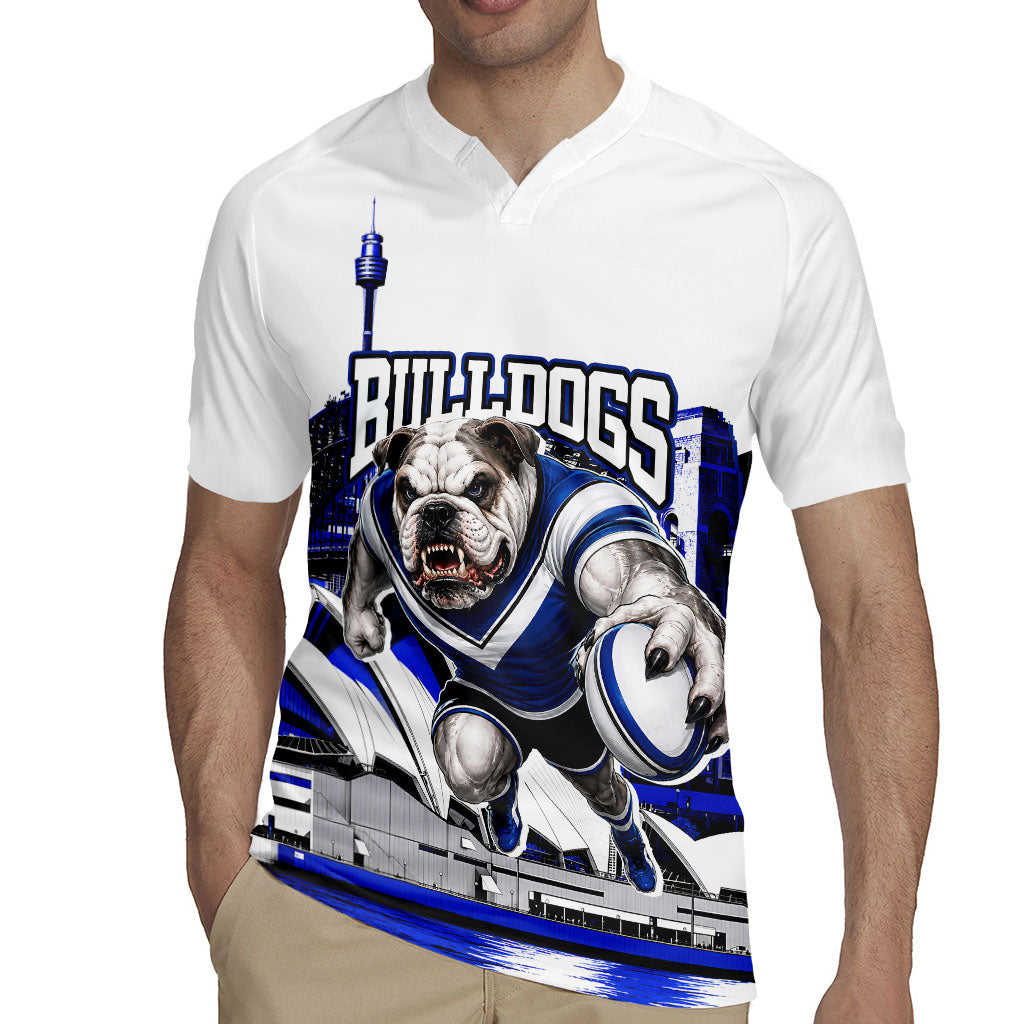 Personalised Canterbury Bankstown Bulldogs Rugby Jersey Rugby Mascot Sydney City Skyline