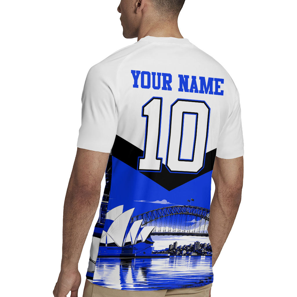 Personalised Canterbury Bankstown Bulldogs Rugby Jersey Rugby Mascot Sydney City Skyline