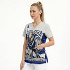 Personalised Canterbury Bankstown Bulldogs Scrub Top Rugby Mascot Sydney City Skyline