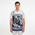 Personalised Canterbury Bankstown Bulldogs Scrub Top Rugby Mascot Sydney City Skyline
