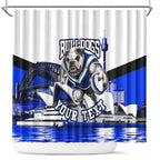 Personalised Canterbury Bankstown Bulldogs Shower Curtain Rugby Mascot Sydney City Skyline