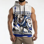 Personalised Canterbury Bankstown Bulldogs Sleeveless Hoodie Rugby Mascot Sydney City Skyline