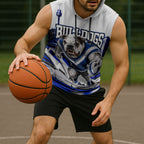 Personalised Canterbury Bankstown Bulldogs Sleeveless Hoodie Rugby Mascot Sydney City Skyline