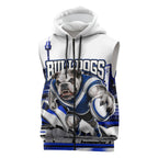 Personalised Canterbury Bankstown Bulldogs Sleeveless Zip Hoodie Rugby Mascot Sydney City Skyline