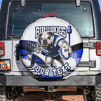 Personalised Canterbury Bankstown Bulldogs Spare Tire Cover Rugby Mascot Sydney City Skyline